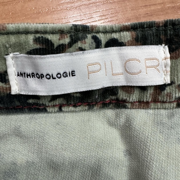 Anthropologie Pilcro High Rise Corduroy Green Camo US 26 - Picture 7 of 10